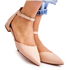 WD1 Sandales ballerines pour femmes en cuir beige Spitz Caprise