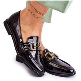 WS1 Mocassins Coriso Laqués Noirs Femme