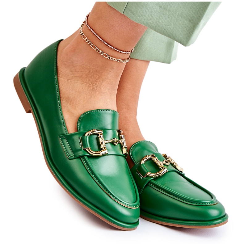WS1 Mocassins Coriso verts femme