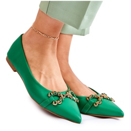 WS1 Ballerines Pour Femme En Spitz Avec Décoration Carlos Vert