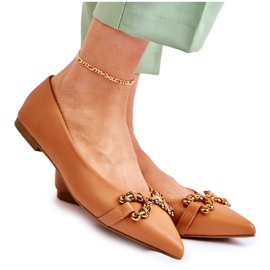 WS1 Ballerines Femme En Spitz Avec Décoration Camel Carlos brun
