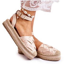 WS1 Sandales espadrilles pour femmes sur la plate-forme Susane beige