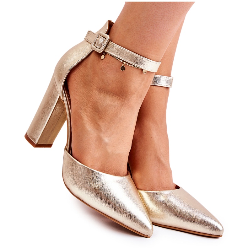 WS1 Escarpins En Cuir Sur Un Haut Pilier Salira Doré d'or