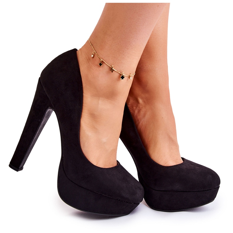 WS1 Escarpins Daim à Talons Hauts Noir Santene le noir