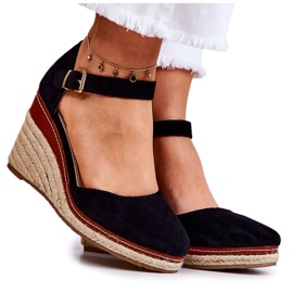 PS1 Espadrilles noires à semelles compensées pour femme Tamarill le noir