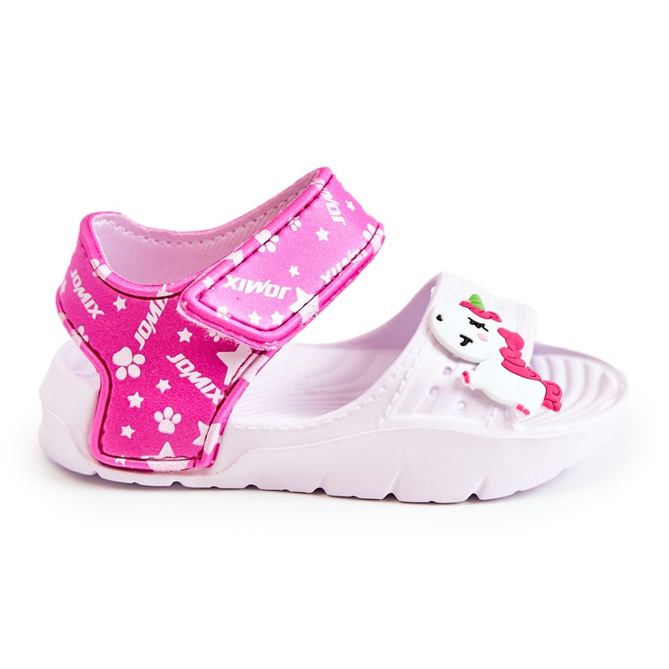 WJ1 Sandales légères pour enfants avec décorations fidèles blanches et roses