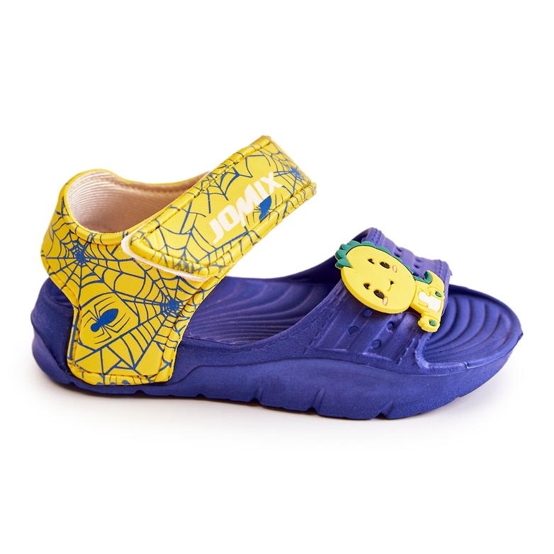WJ1 Sandales légères pour enfants avec décorations fidèles bleu marine et jaune
