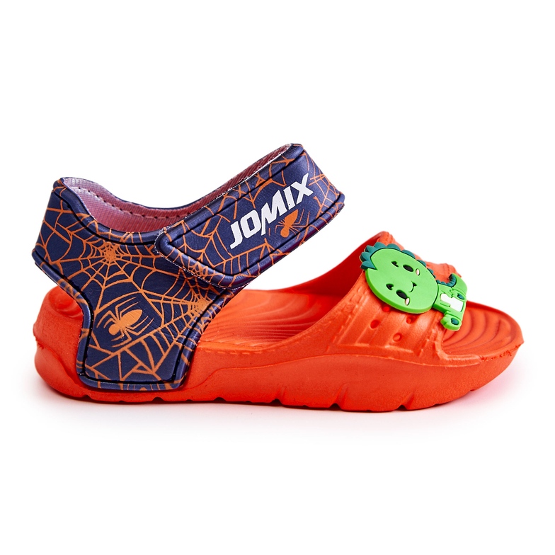 WJ1 Sandales légères pour enfants avec décorations orange et bleu marine