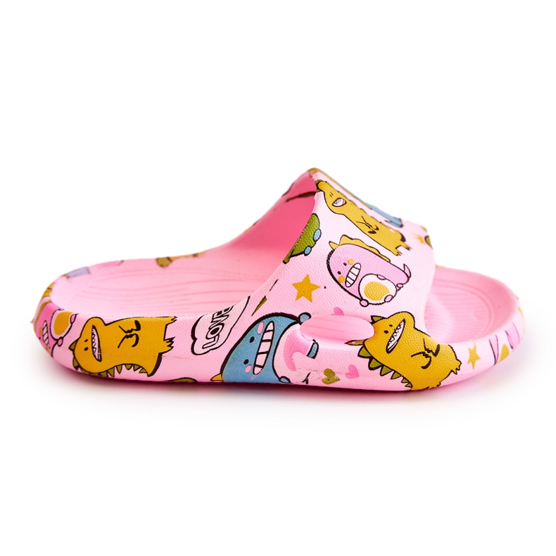 WJ1 Chaussons Enfant Astro Dinosaure Rose Clair