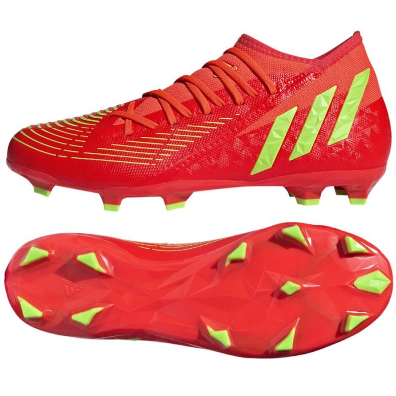 Chaussures Adidas Predator Edge.3 Fg M GW1005 rouge oranges et rouges Chaussures Adidas Predator Edge.3 Fg M GW1005 rouge oranges et rouges