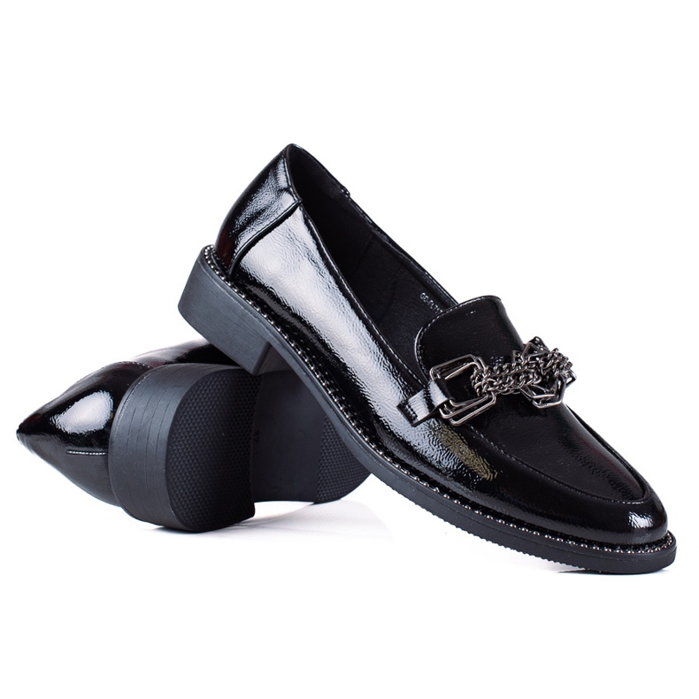 SHELOVET Mocassins femme laqués le noir