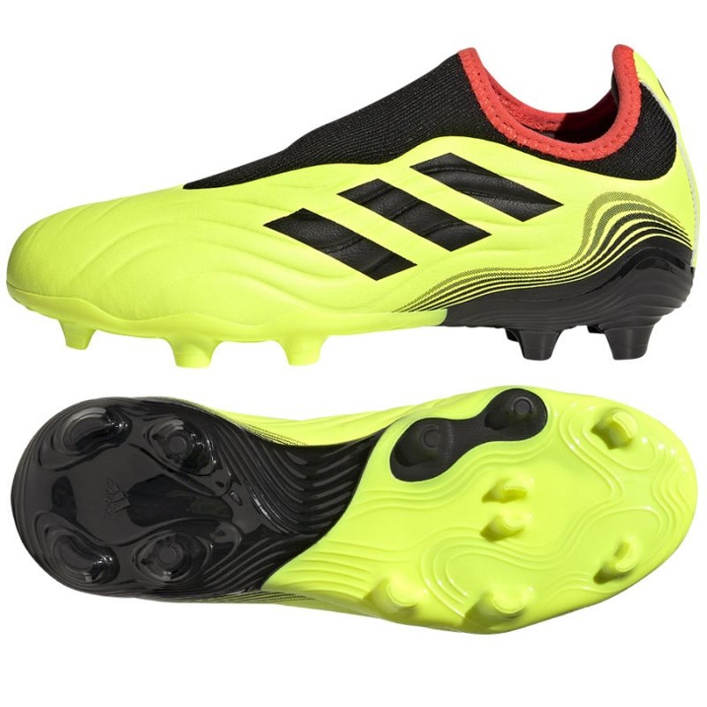 Adidas Copa Sense.3 Ll Fg Jr GZ1383 chaussures de football jaune jaunes Adidas Copa Sense.3 Ll Fg Jr GZ1383 chaussures de football jaune jaunes