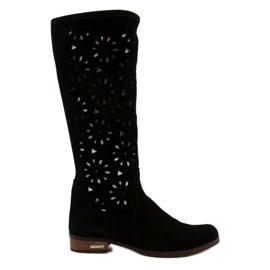 Olivier Boots ajourées femme No black noir