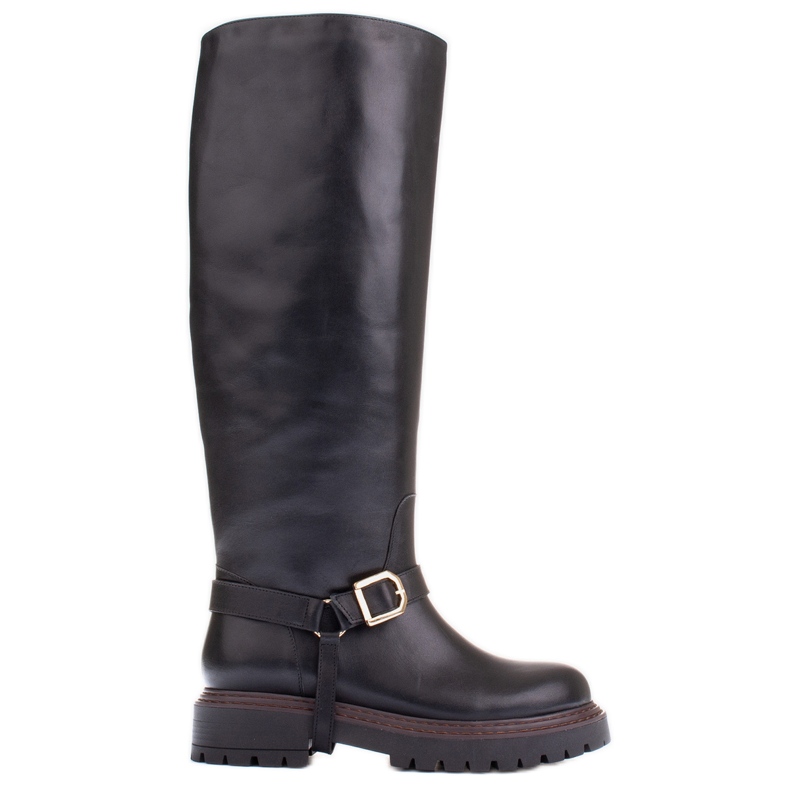 Marco Shoes Bottes de trappeur avec une tige plus large le noir