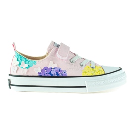 Baskets basses pour enfants Shelovet rose à fleurs multicolore Baskets basses pour enfants Shelovet rose à fleurs multicolore