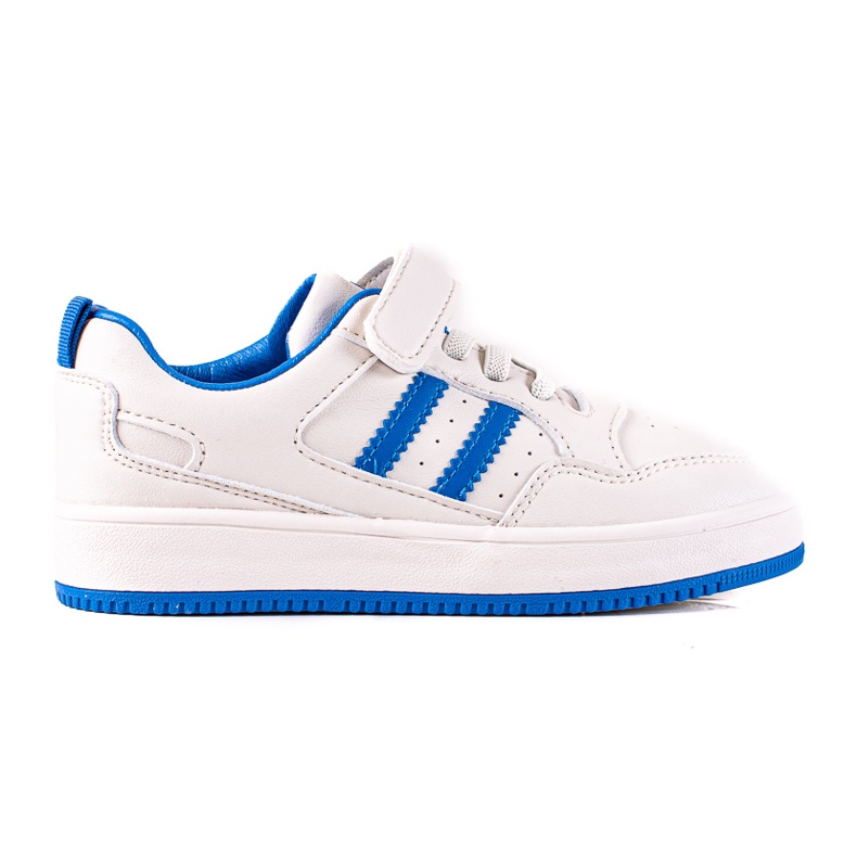 Baskets pour enfants Shelovet en cuir écologique en blanc et bleu blanche Baskets pour enfants Shelovet en cuir écologique en blanc et bleu blanche