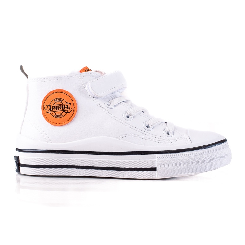 Baskets montantes pour enfants Shelovet en cuir écologique en blanc blanche