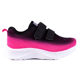 Chaussures de sport Velcro bicolores Shelovet pour enfants noir rose