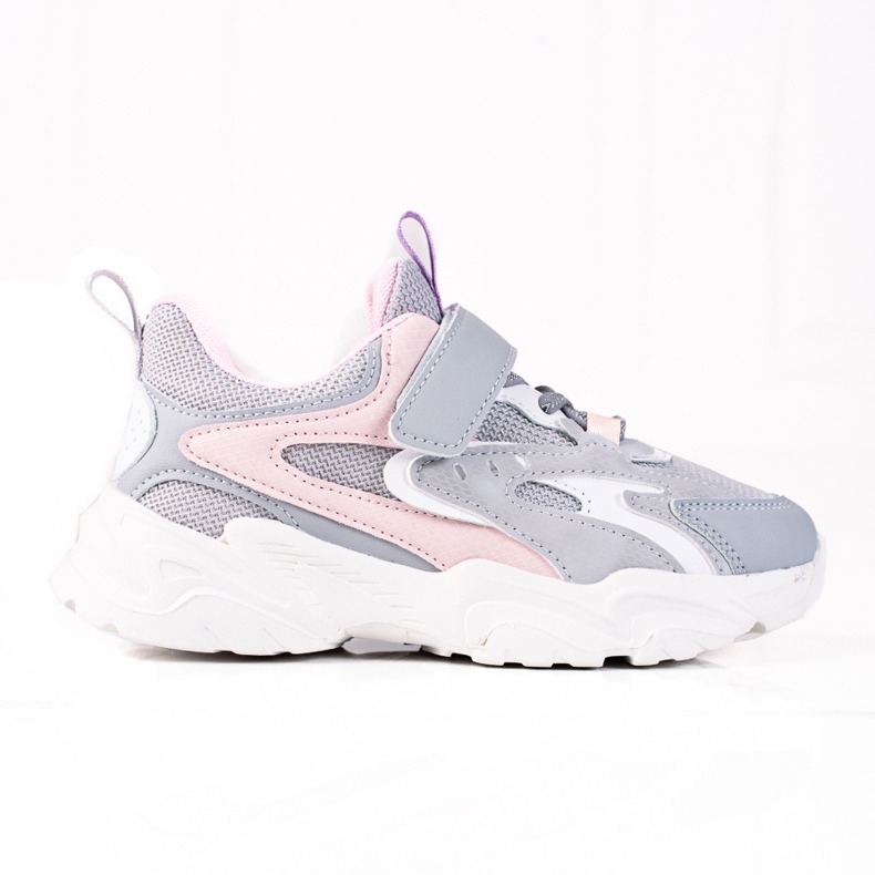 Baskets enfant Shelovet sur semelle épaisse, gris clair rose Baskets enfant Shelovet sur semelle épaisse, gris clair rose
