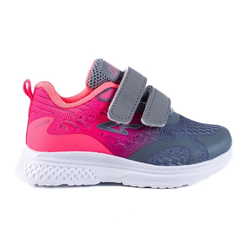 Chaussures de sport pour enfants Shelovet avec fermeture velcro rose et gris