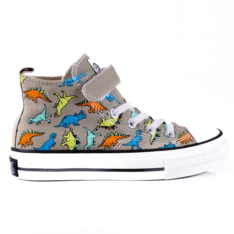 Baskets hautes garçon Shelovet dinosaures gris