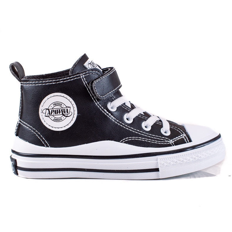 Baskets montantes pour enfants Shelovet en cuir écologique en noir le noir le noir