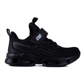 Baskets garçon Vico, tissu noir