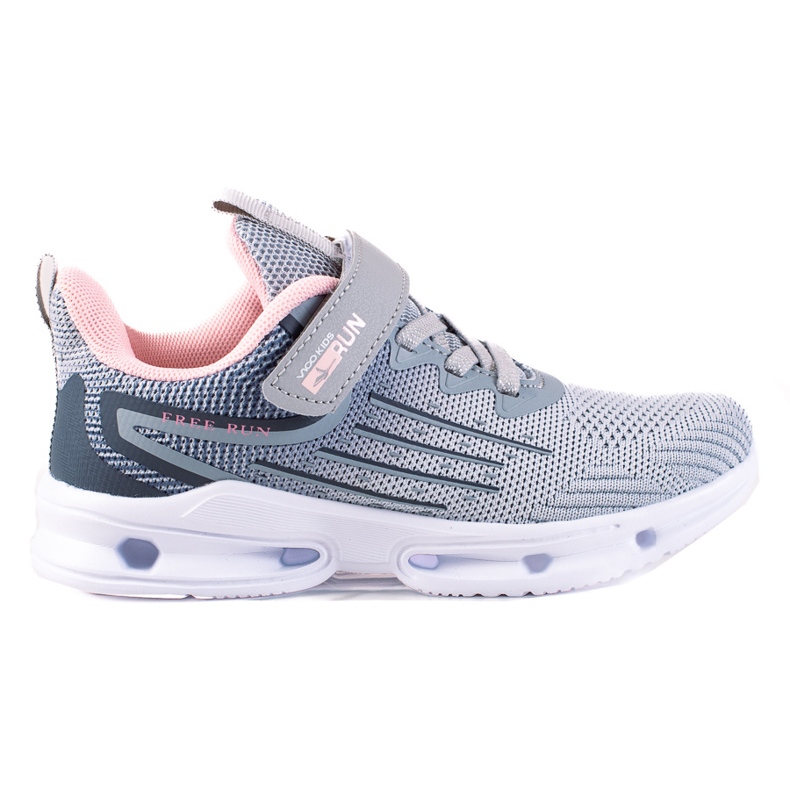 Baskets fille Vico, tissu gris rose Baskets fille Vico, tissu gris rose