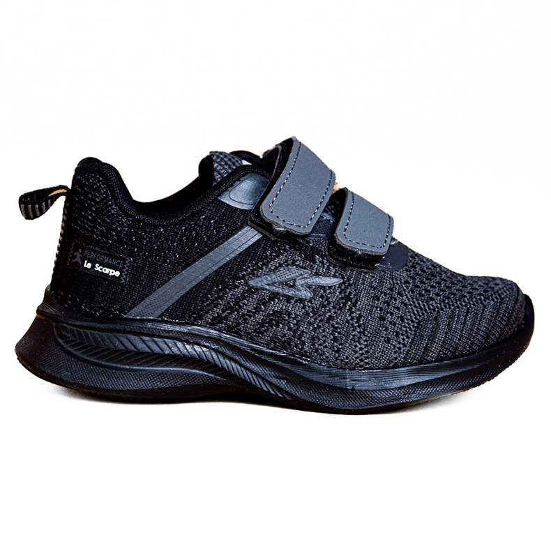 Baskets garçon Shelovet tissu gris le noir