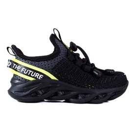 Chaussures de sport pour enfants Vico, matière bicolore noir gris