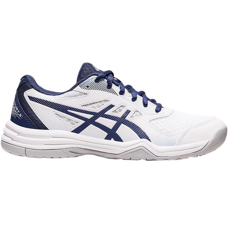 Asics Upcourt 5 W 1072A088 100 chaussures de volley-ball blanche bleu marin