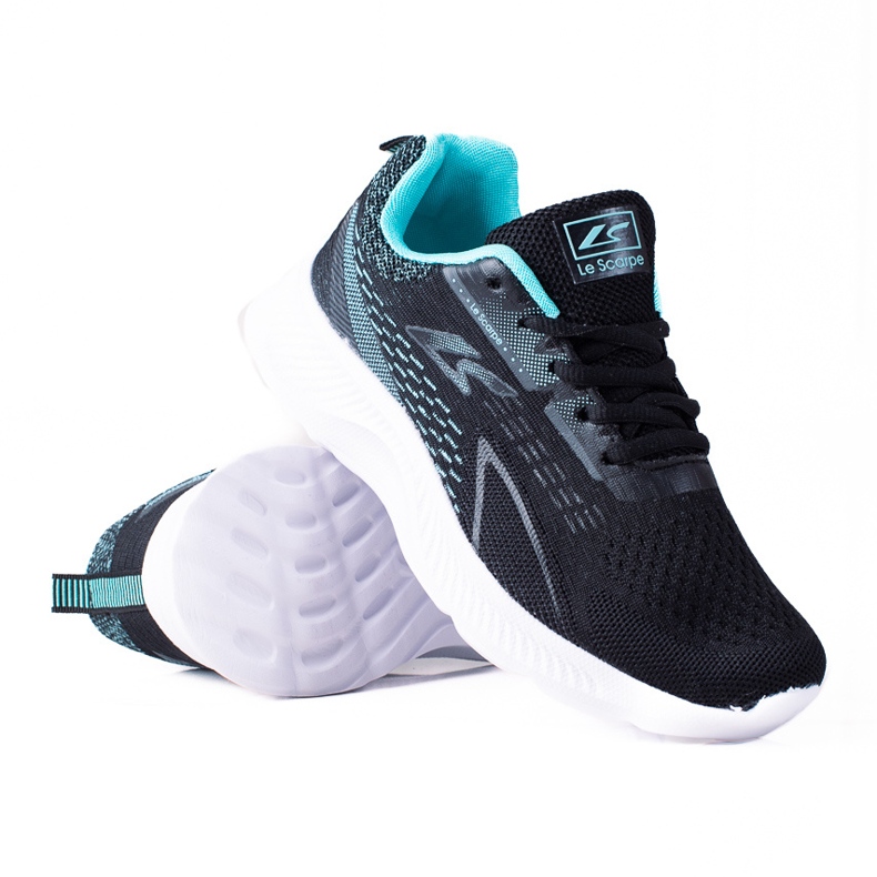 Chaussures de sport à lacets noires Shelovet avec une semelle blanche le noir