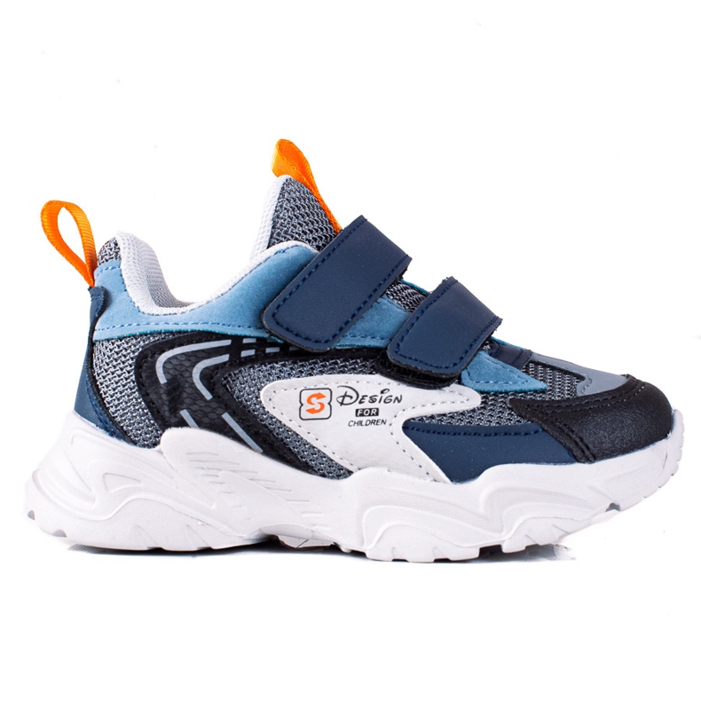 Baskets garçon Shelovet sur semelle épaisse grise bleu