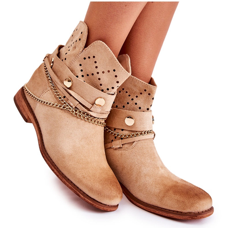 WS1 Bottines En Daim Sur Un Compensé Caché Beige Verine