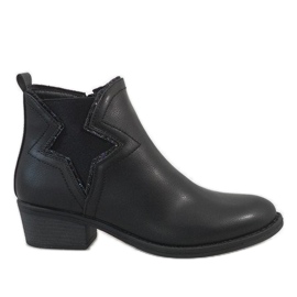 Kayla Shoes Bottes isolées noires avec une étoile 6307-1 le noir
