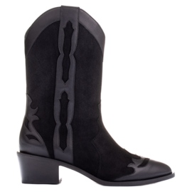 Marco Shoes Bottes en daim naturel noir le noir