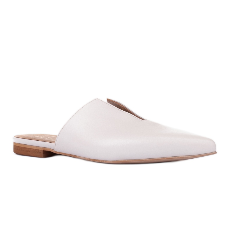 Marco Shoes Babouches en cuir avec découpe blanche