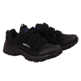 Chaussures de randonnée velcro noires et bleues American Club W AM838B