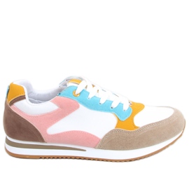 Chaussures de sport femme Pokki Kaki blanc rose jaune