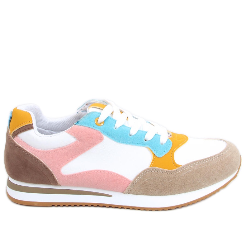 Chaussures de sport femme Pokki Kaki blanche rose jaune Chaussures de sport femme Pokki Kaki blanche rose jaune