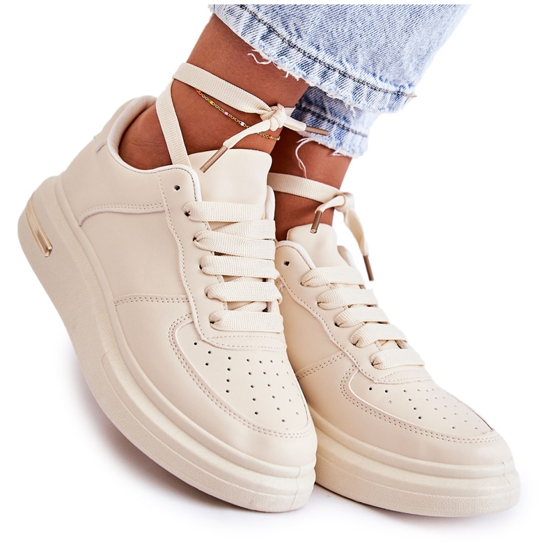 PG1 Baskets Classic en éco-cuir Beige Jennys PG1 Baskets Classic en éco-cuir Beige Jennys