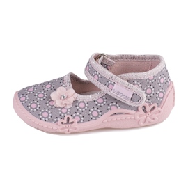 Chaussons fille Viggami Anielka imprimé rose gris