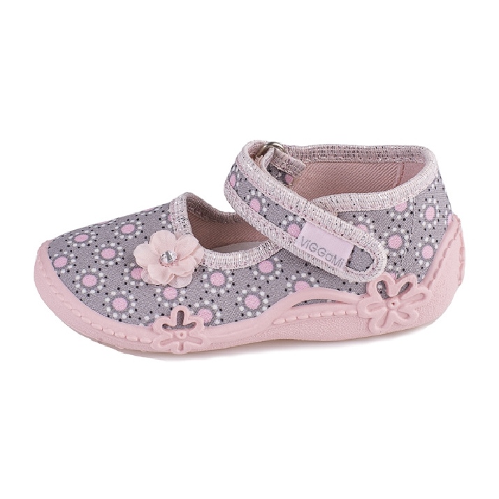 Chaussons fille Viggami Anielka imprimé rose gris Chaussons fille Viggami Anielka imprimé rose gris