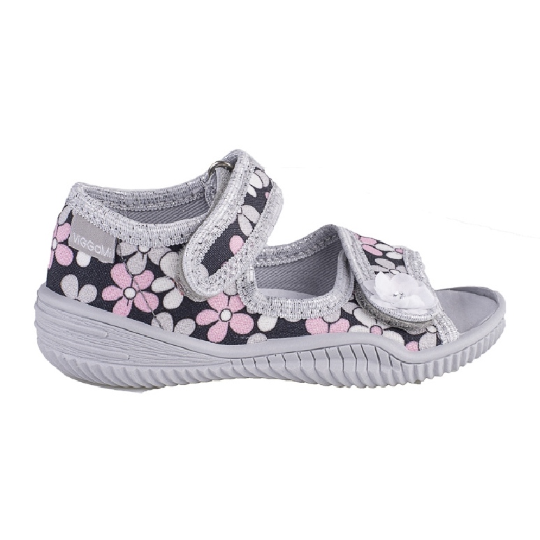 Chaussons fille Viggami Emilka fleurs bleu marin multicolore Chaussons fille Viggami Emilka fleurs bleu marin multicolore