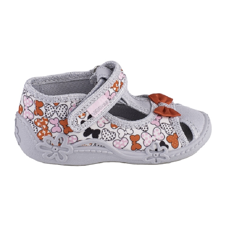Chaussons filles Viggami Marysia noeuds gris