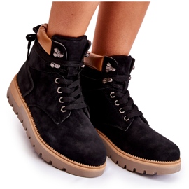 FB3 Bottes en cuir sur la plate-forme Ressa noire