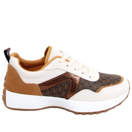 Baskets Akira Camel beige brun multicolore