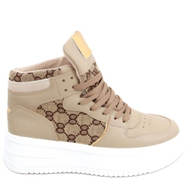 Baskets montantes Axel Kaki beige brun Baskets montantes Axel Kaki beige brun