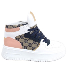 Baskets montantes Axel Navy blanche multicolore