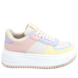 Baskets femme Dhara Jaune blanche bleu rose multicolore